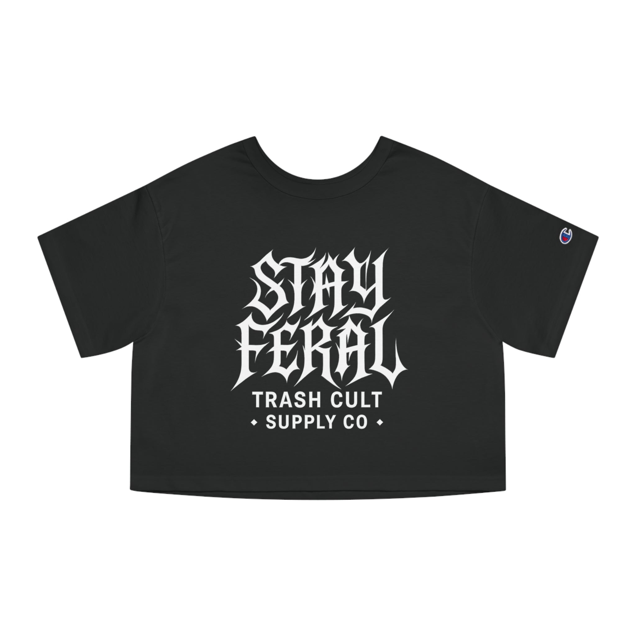 Stay Feral Cropped T-Shirt | Edgy Women's Fashion, Urban Streetwear, Casual Summer Top, Gifts for Friends, Alternative Style