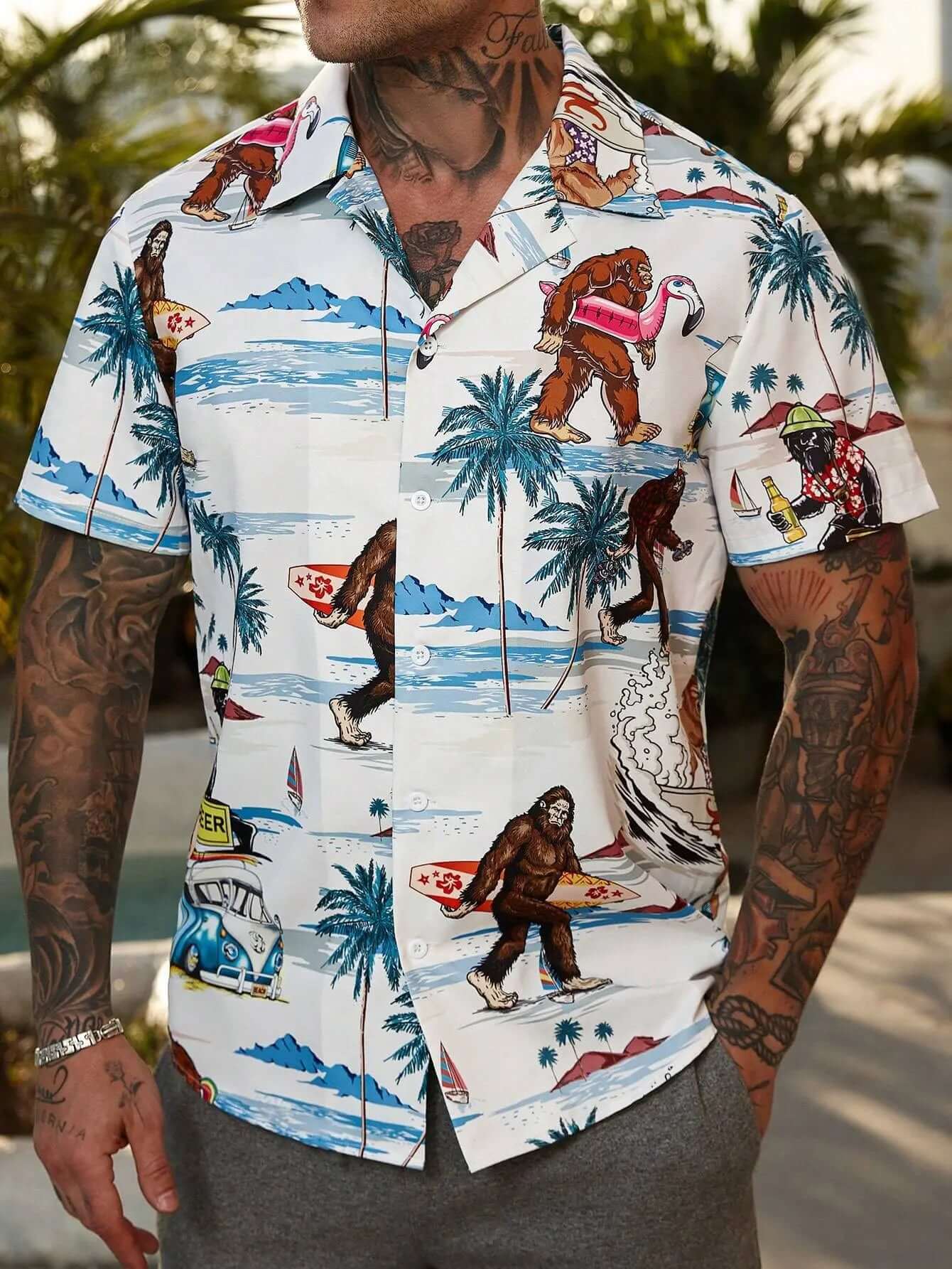 Men's Floral Print Casual Shirt