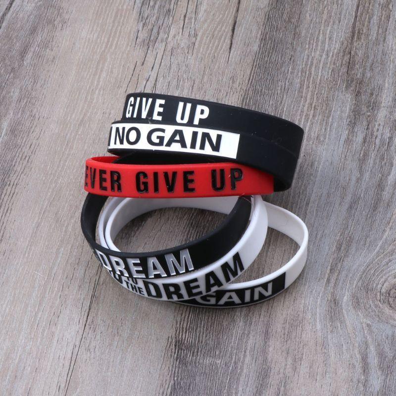 Silicone Rubber Band Elastic Inspirational Motivation Bracelets