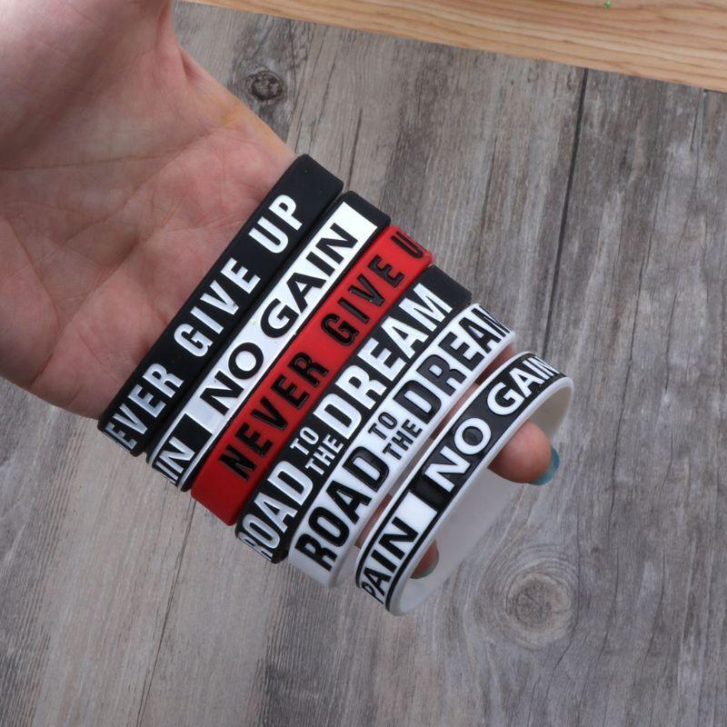 Silicone Rubber Band Elastic Inspirational Motivation Bracelets