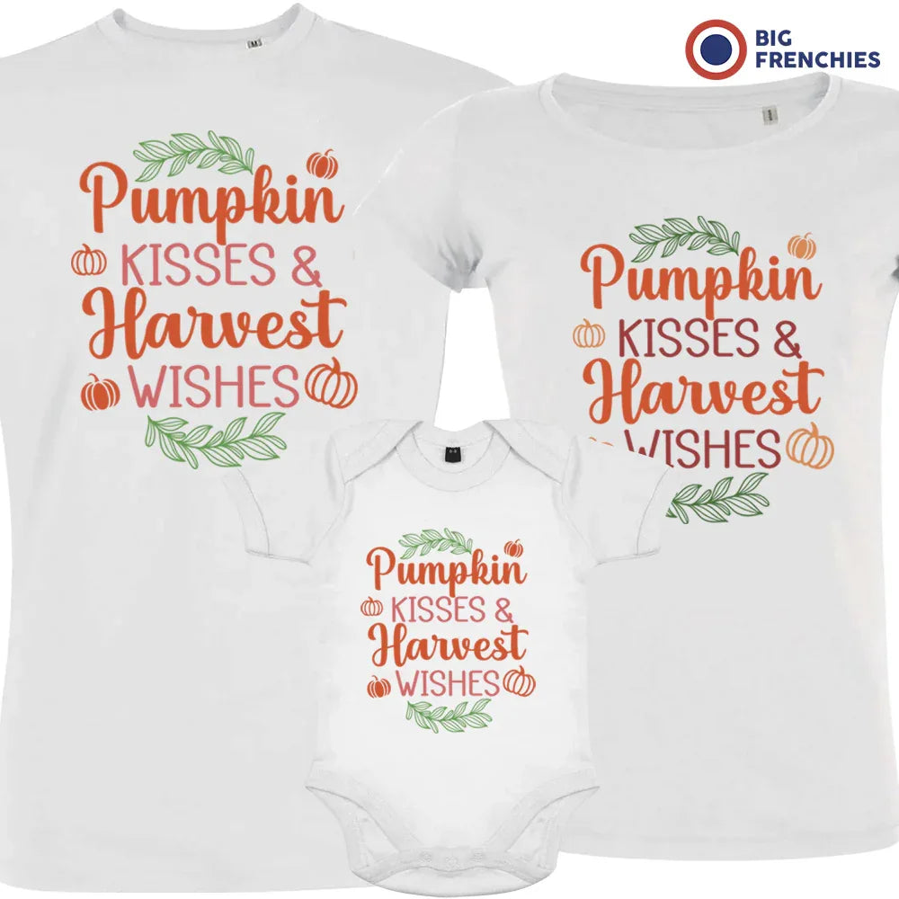 Pumpkin Kisses & Harvest Wishes Matching Organic Cotton Family Set (Set of 3)