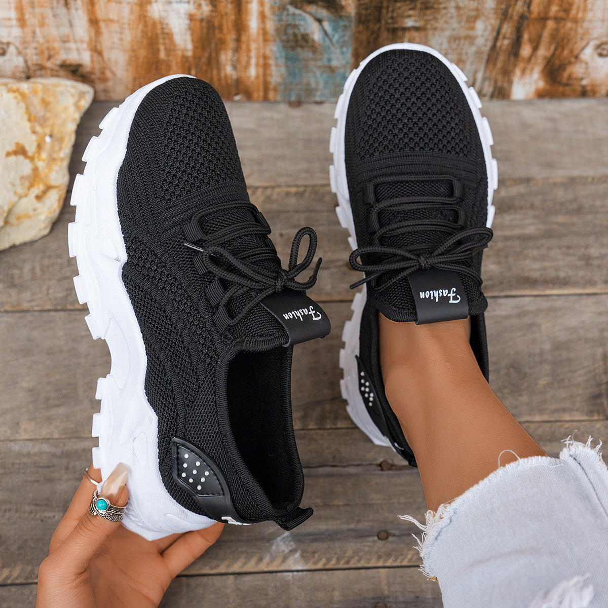 Flyknit Mesh Women's Thin Breathable Sports Casual Shoes